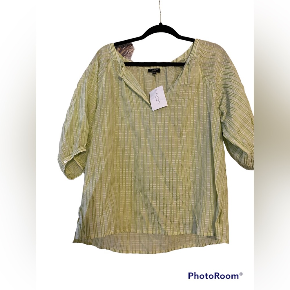 Talbots green blouse